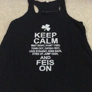Black tank top with a saying on it